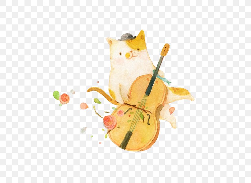 Cats T-shirt Cello Violin, PNG, 600x599px, Watercolor, Cartoon, Flower, Frame, Heart Download Free