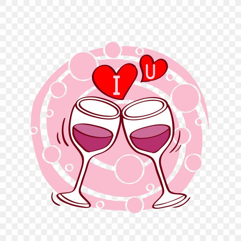 Wine Love Toast Marriage Illustration, PNG, 1869x1869px, Watercolor, Cartoon, Flower, Frame, Heart Download Free