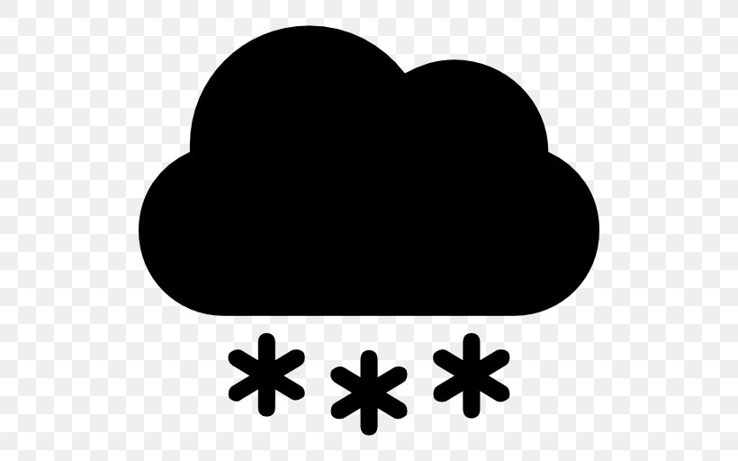 Rain And Snow Mixed Cloud Snowflake, PNG, 512x512px, Snow, Black And White, Blizzard, Cloud, Heart Download Free