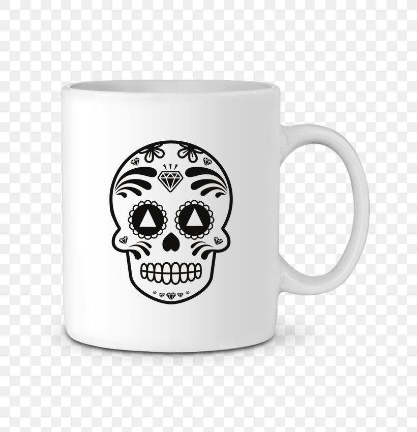 Coffee Cup Calavera Skull Mug Day Of The Dead, PNG, 690x850px, Coffee Cup, Bone, Calaca, Calavera, Ceramic Download Free