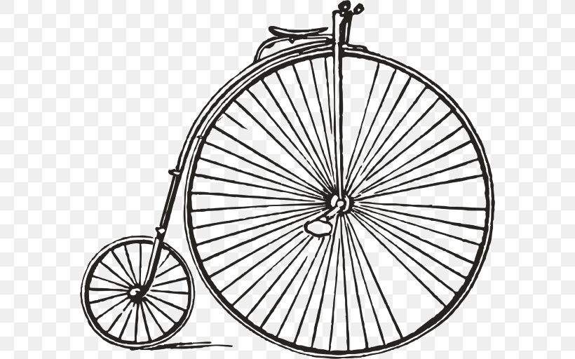 Bicycle Cycling Penny-farthing Clip Art, PNG, 592x512px, Bicycle, Area, Bicycle Accessory, Bicycle Drivetrain Part, Bicycle Frame Download Free