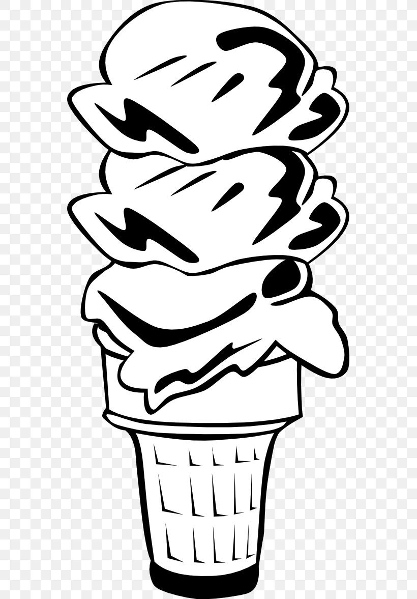 Ice Cream Cones Chocolate Ice Cream Clip Art, PNG, 555x1177px, Ice Cream, Artwork, Black, Black And White, Chocolate Ice Cream Download Free