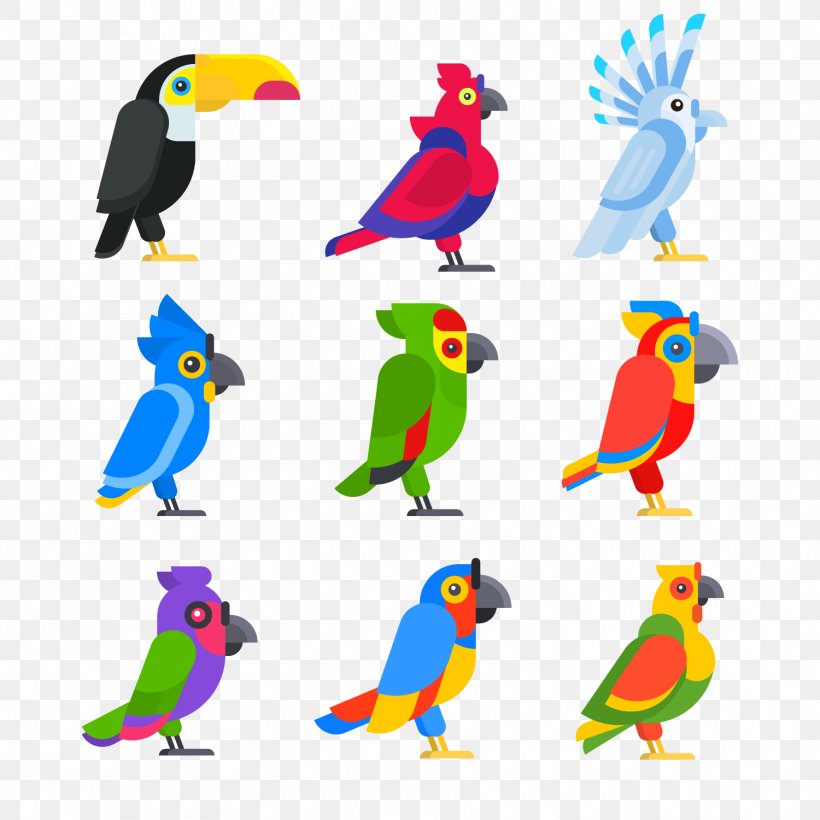 Bird Parrot Flat Design, PNG, 1500x1500px, Bird, Animal Figure, Artwork, Beak, Common Pet Parakeet Download Free