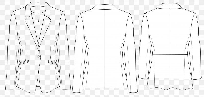 Jacket Clothing Collar Dress Sleeve, PNG, 3898x1851px, Jacket, Black, Black And White, Clothes Hanger, Clothing Download Free