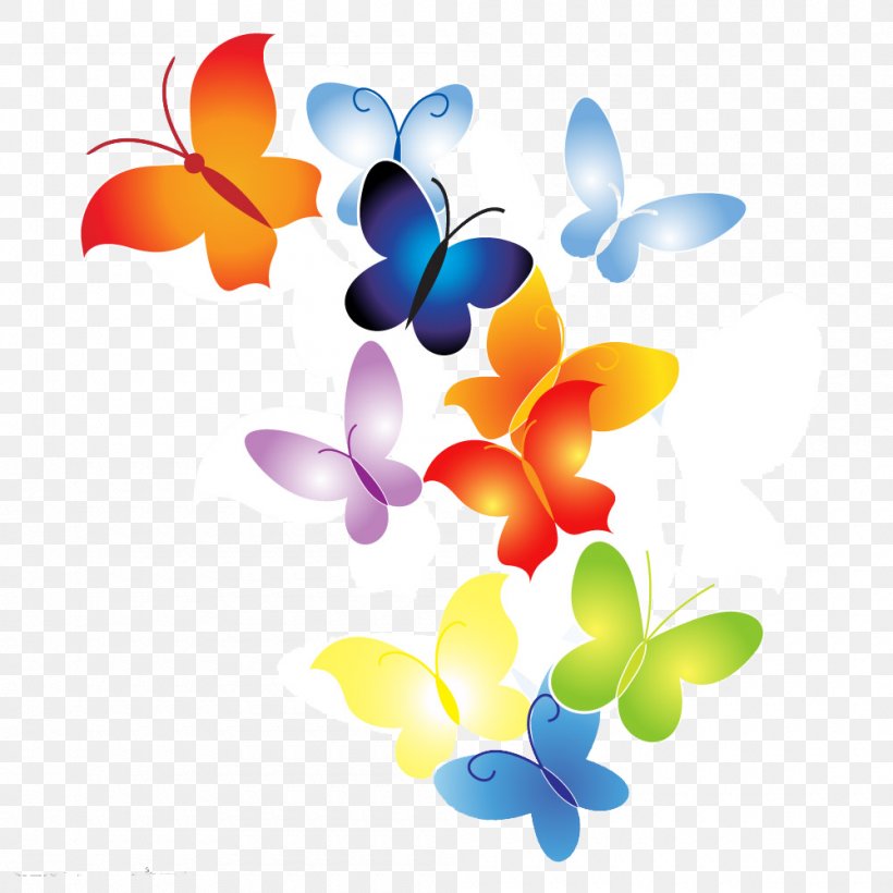 Butterfly Desktop Wallpaper Clip Art, PNG, 1000x1000px, Butterfly, Diagram, Floral Design, Flower, Information Download Free