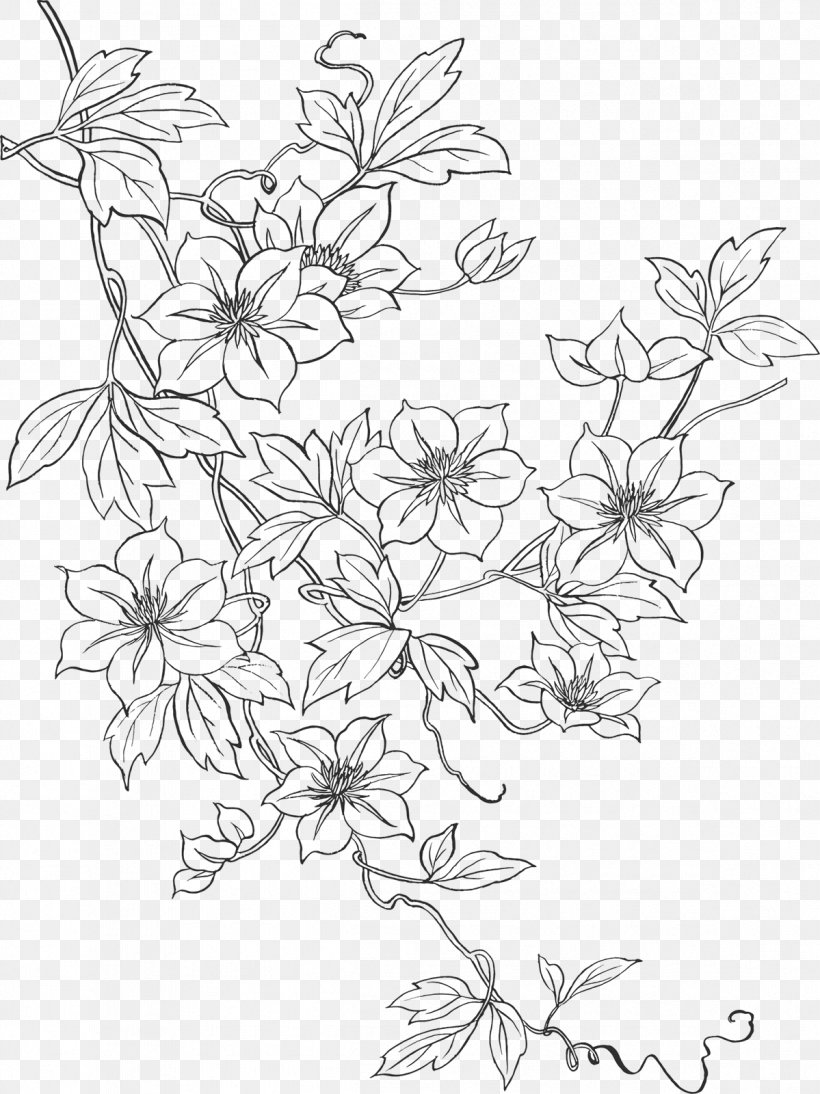 Line Art Embroidery Drawing Flower Pattern Png 1199x1600px Line Art Applique Area Black And White Branch