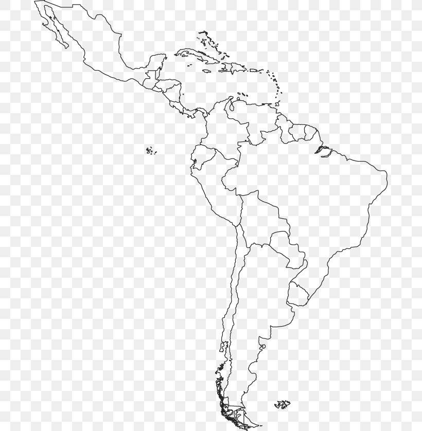 South America Latin America Blank Map Central America Png 688x838px South America Americas Area Artwork Black