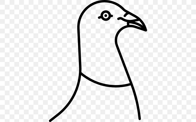 Bird, PNG, 512x512px, Bird, Animal, Beak, Black And White, Line Art Download Free