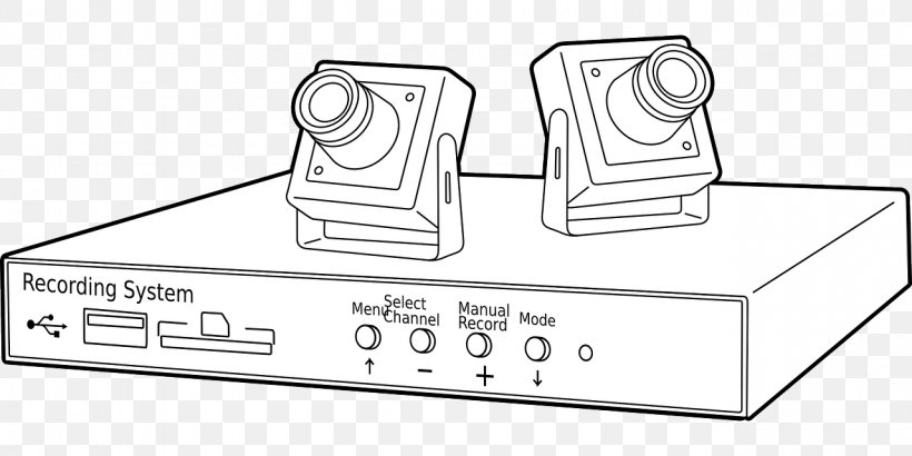 Closed-circuit Television Surveillance Clip Art, PNG, 1280x640px, Closedcircuit Television, Auto Part, Black And White, Camera, Data Download Free