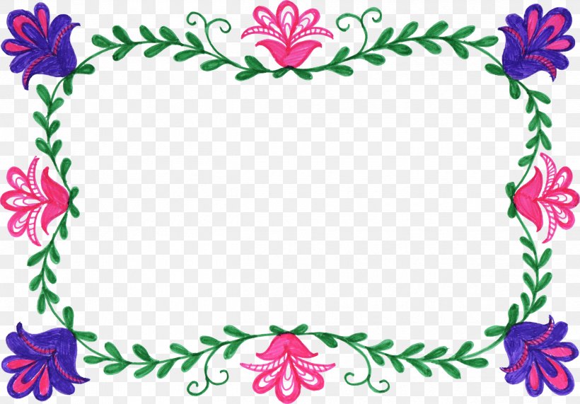 Picture Frames Flower Clip Art, PNG, 2495x1738px, Picture Frames, Area, Artwork, Color, Decorative Arts Download Free