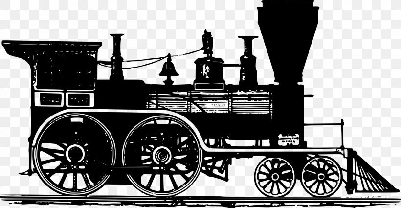 Train Rail Transport Steam Locomotive Clip Art, PNG, 2400x1246px, Train, Black And White, Car, Hogwarts Express, Locomotive Download Free