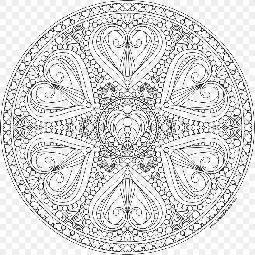 Ausmalbild Mandala Meditation Valentine's Day Coloring Book, PNG, 1600x1600px, Ausmalbild, Adult, Area, Black And White, Color Download Free