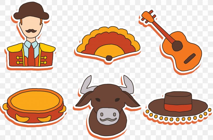 Cattle Spanish-style Bullfighting, PNG, 5300x3480px, Cattle, Bull, Bullfighter, Bullfighting, Cartoon Download Free