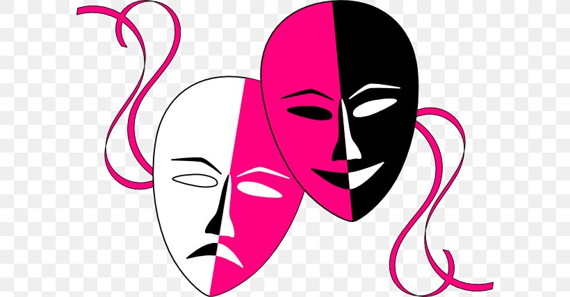 Theatre Drama Mask Comedy Clip Art, PNG, 600x428px, Watercolor, Cartoon, Flower, Frame, Heart Download Free