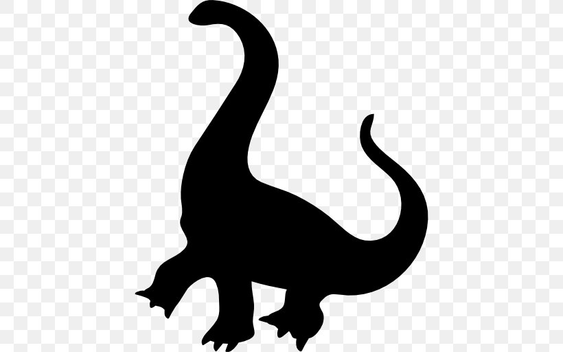 Giraffatitan Tyrannosaurus Dinosaur Silhouette, PNG, 512x512px, Giraffatitan, Animal, Black And White, Brachiosaurus, Carnivoran Download Free