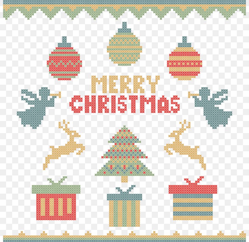 Christmas Tree Gift Knitting, PNG, 800x800px, Christmas, Area, Art, Border, Christmas Decoration Download Free