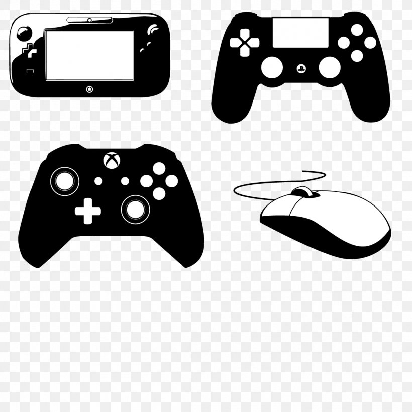 Xbox 360 Controller Xbox One Controller Game Controllers, PNG, 1152x1152px, Xbox 360 Controller, All Xbox Accessory, Black, Black And White, Game Controller Download Free