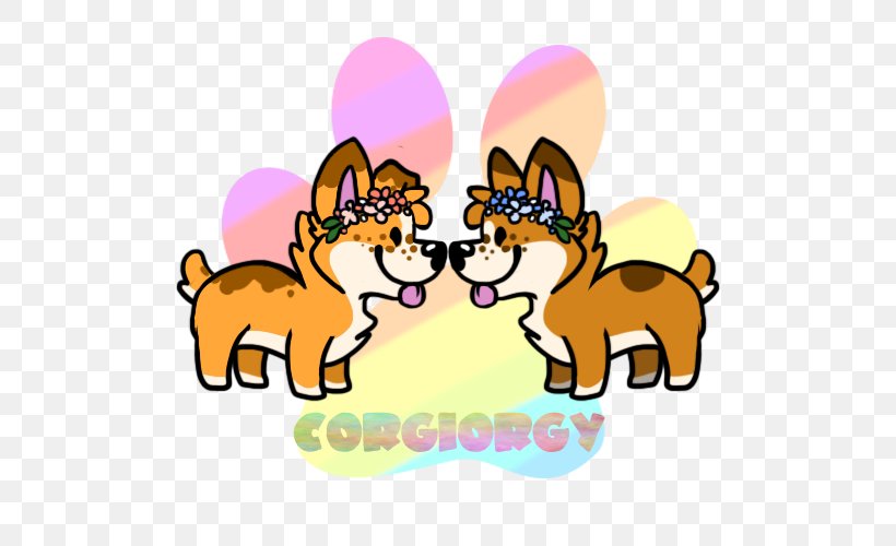 Dog Breed Cat Pembroke Welsh Corgi Puppy Tiger, PNG, 500x500px, Dog Breed, Art, Breed, Carnivoran, Cartoon Download Free