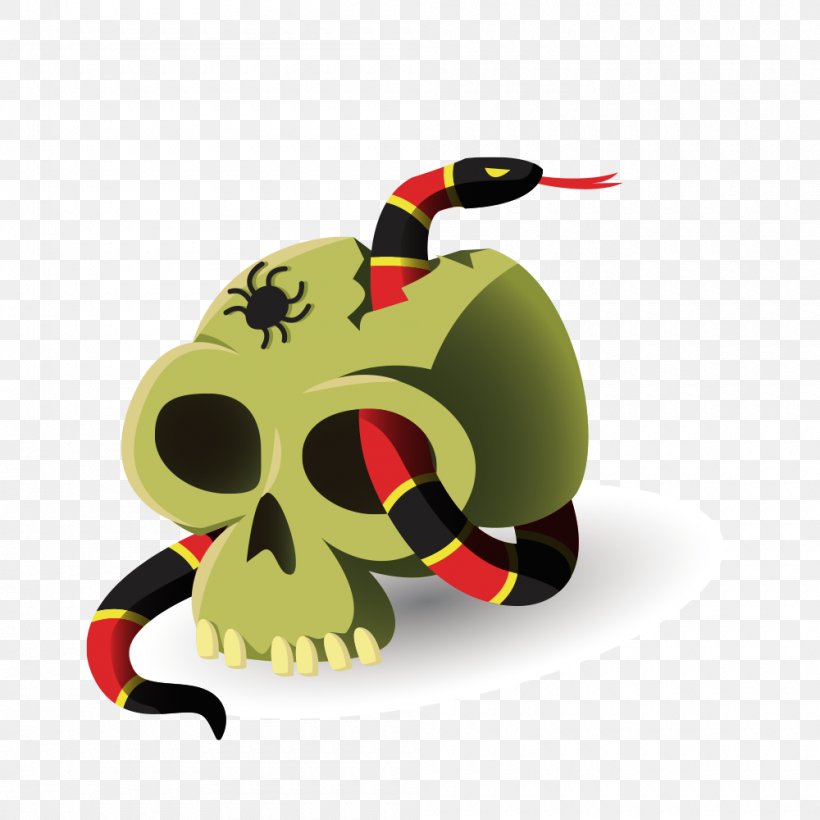 Halloween Horror Skull Vector Material, PNG, 1000x1000px, Skull, Bone, Cartoon, Clip Art, Graphic Designer Download Free