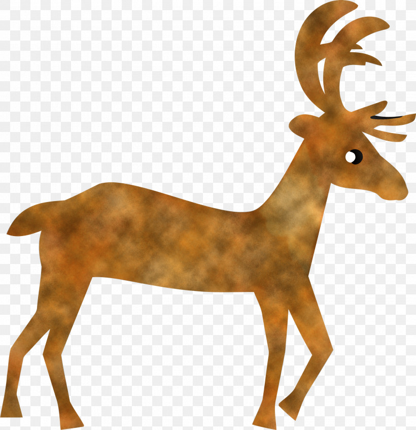Reindeer, PNG, 2901x3000px, Vintage Christmas, Animal Figure, Antelope, Antler, Deer Download Free