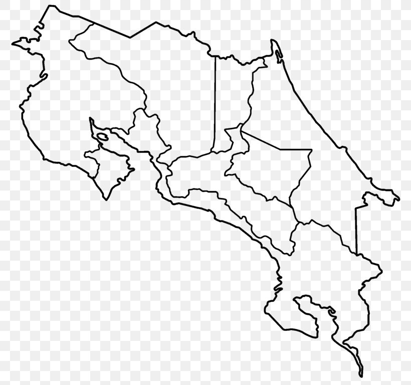 Roman Catholic Diocese Of Limón Provinces Of Costa Rica Blank Map, PNG, 798x768px, Provinces Of Costa Rica, Area, Black And White, Blank Map, Coat Of Arms Of Costa Rica Download Free