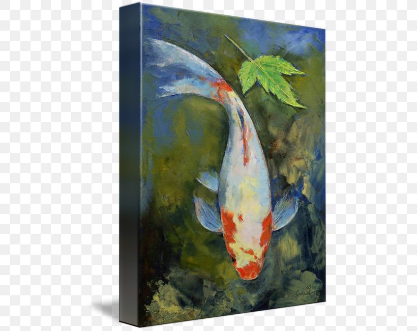Koi Watercolor Painting Canvas Print, PNG, 475x650px, Koi, Abstract Art, Acrylic Paint, Art, Artwork Download Free