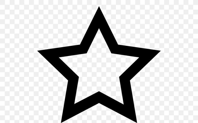 Five-pointed Star Clip Art, PNG, 512x512px, Star, Area, Black And White, Fivepointed Star, Point Download Free