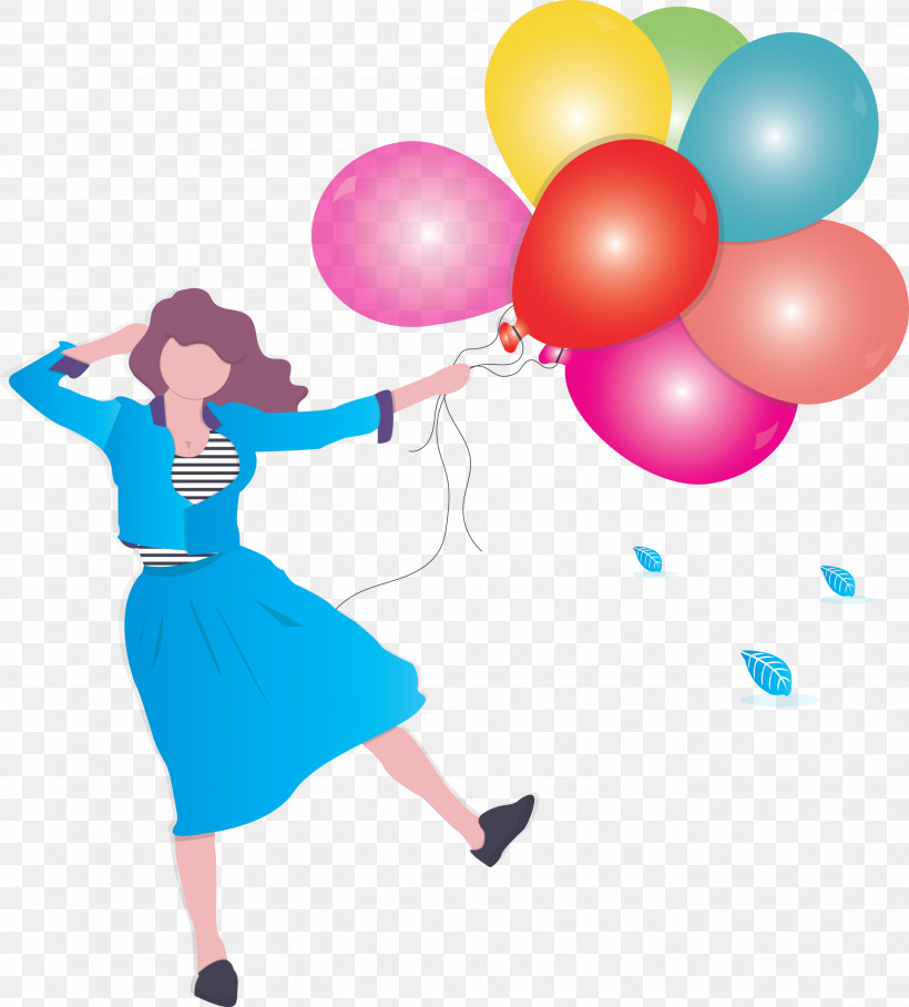 Girl Balloon Party, PNG, 2708x3000px, Girl, Balloon, Happy, Magenta, Party Download Free
