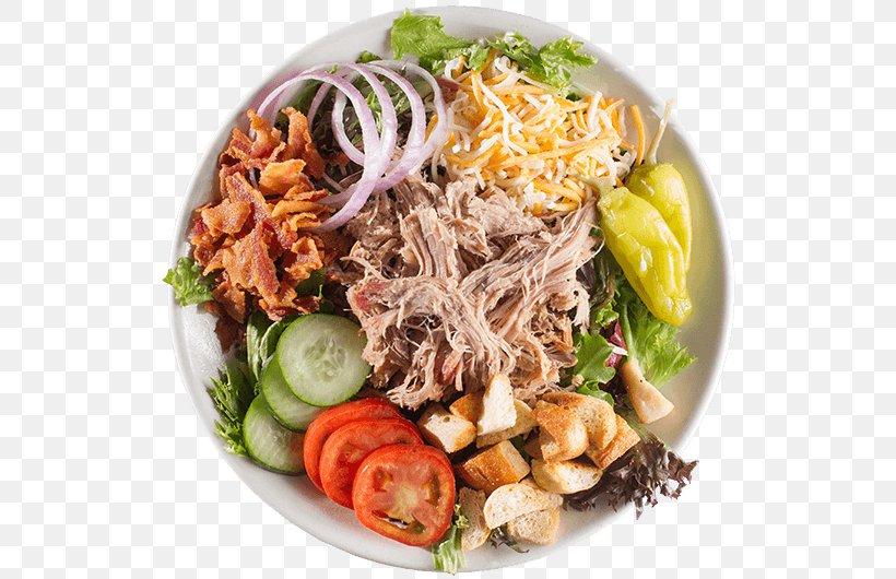 Barbecue Pulled Pork Corky's Ribs & BBQ Chicken Salad, PNG, 530x530px, Barbecue, Asian Food, Boston Butt, Chicken Salad, Dish Download Free