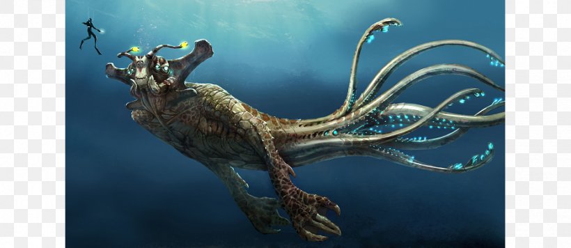 Subnautica Video Games Leviathan, PNG, 928x403px, 2018, Subnautica, Art, Cephalopod, Concept Download Free