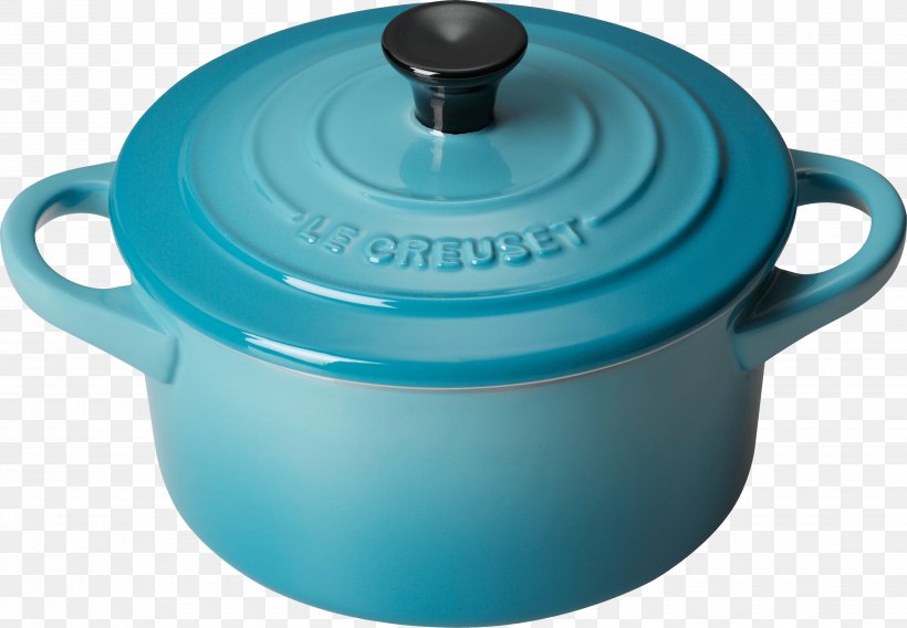 Table Le Creuset Cookware And Bakeware Kitchen Dutch Oven, PNG, 3500x2427px, Le Creuset, Azure, Blue, Casserola, Casserole Download Free