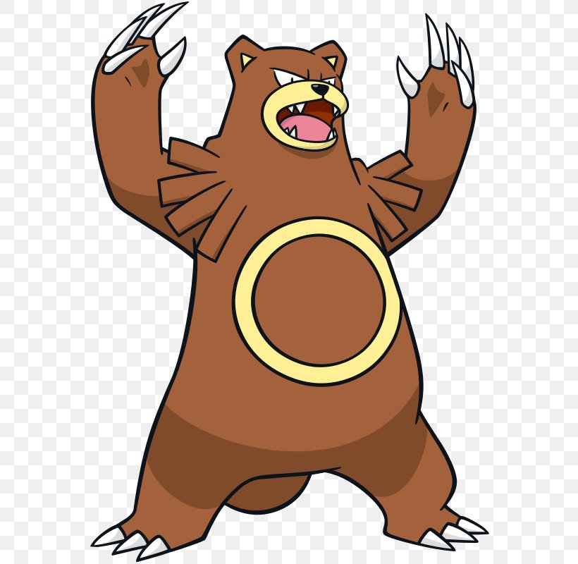 Ursaring Teddiursa Video Games Normal Breloom, PNG, 574x800px, Ursaring, Breloom, Brown Bear, Cartoon, Cubchoo Download Free