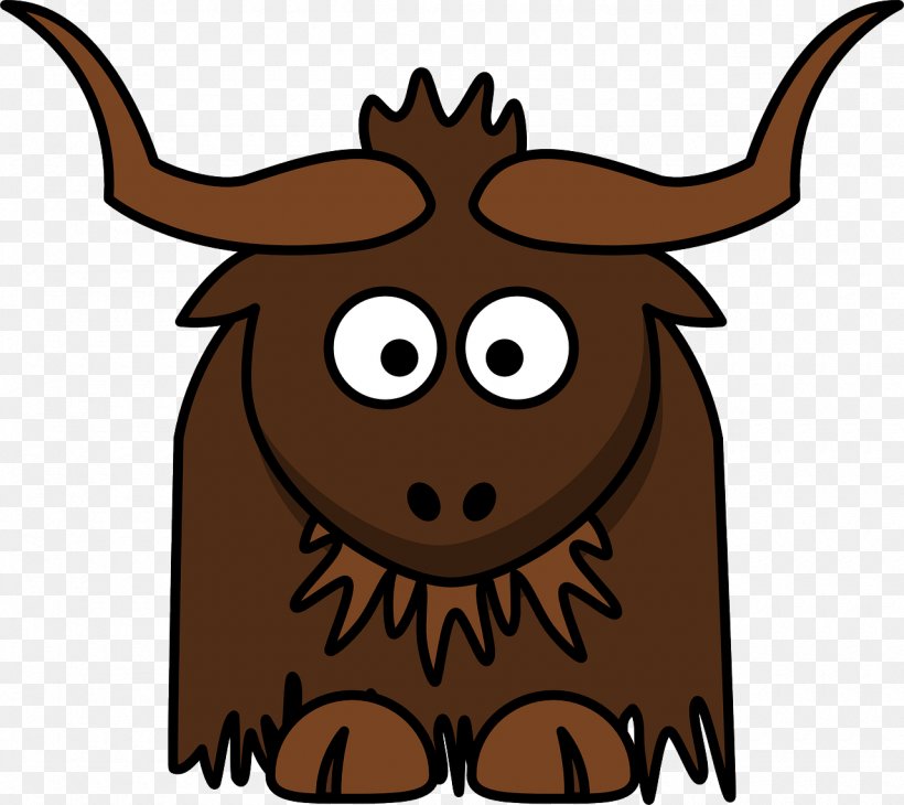 Domestic Yak Clip Art, PNG, 1280x1140px, Domestic Yak, Cartoon, Cattle Like Mammal, Cow Goat Family, Drawing Download Free
