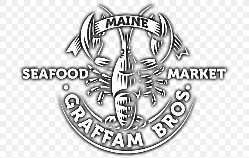 Graffam Bros Lobster Maine Avenue Fish Market Seafood, PNG, 703x523px, Lobster, Black And White, Brand, Emblem, Fish Download Free