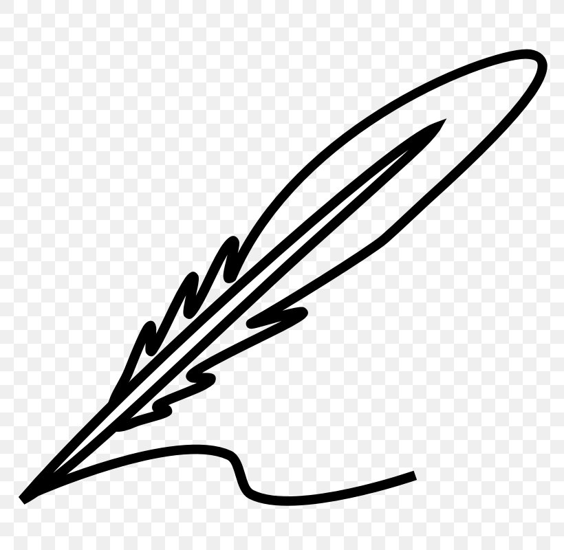 Feather Quill Black And White Clip Art, PNG, 800x800px, Feather, Artwork, Black, Black And White, Facebook Download Free