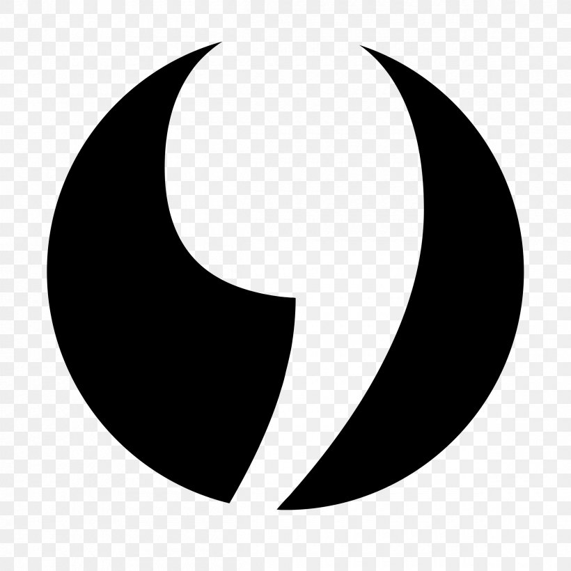 Clip Art Comma Quotation Mark, PNG, 2400x2400px, Comma, Blackandwhite, Crescent, Drawing, Logo Download Free