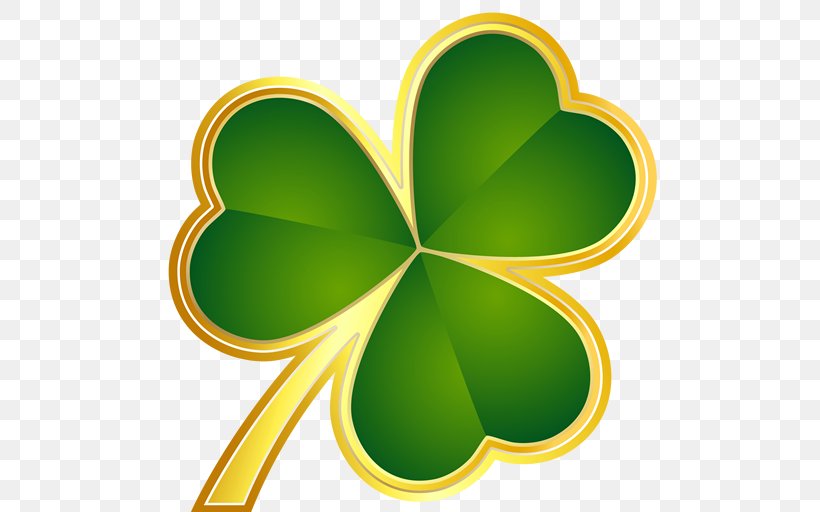 Shamrock Ireland Saint Patrick's Day Clover Clip Art, PNG, 512x512px, Shamrock, Clover, Fourleaf Clover, Gold, Green Download Free