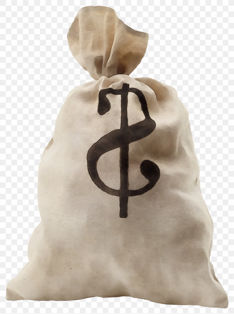 Money Bag, PNG, 853x1147px, Watercolor, Bag, Beige, Cushion, Luggage And Bags Download Free