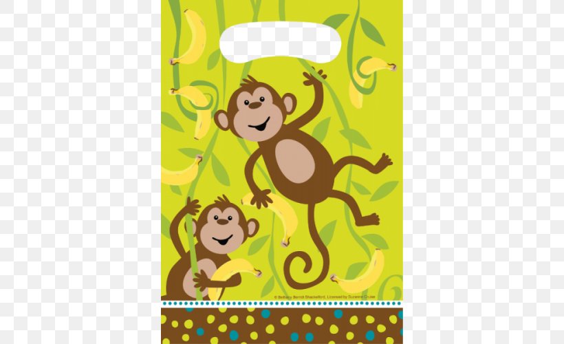 Party Favor Bag Monkey Baby Shower, PNG, 500x500px, Party, Area, Baby Shower, Bag, Balloon Download Free