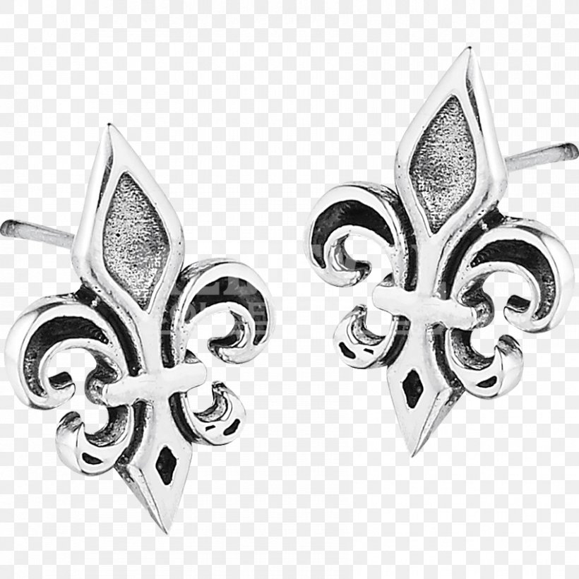 Earring Fleur-de-lis Sterling Silver Bracelet, PNG, 850x850px, Earring, Black And White, Body Jewellery, Body Jewelry, Bracelet Download Free
