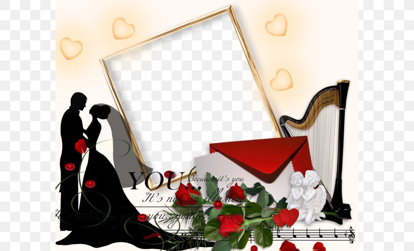 Wedding Romance Picture Frame, PNG, 600x498px, Wedding, Art, Couple, Decor, Floral Design Download Free