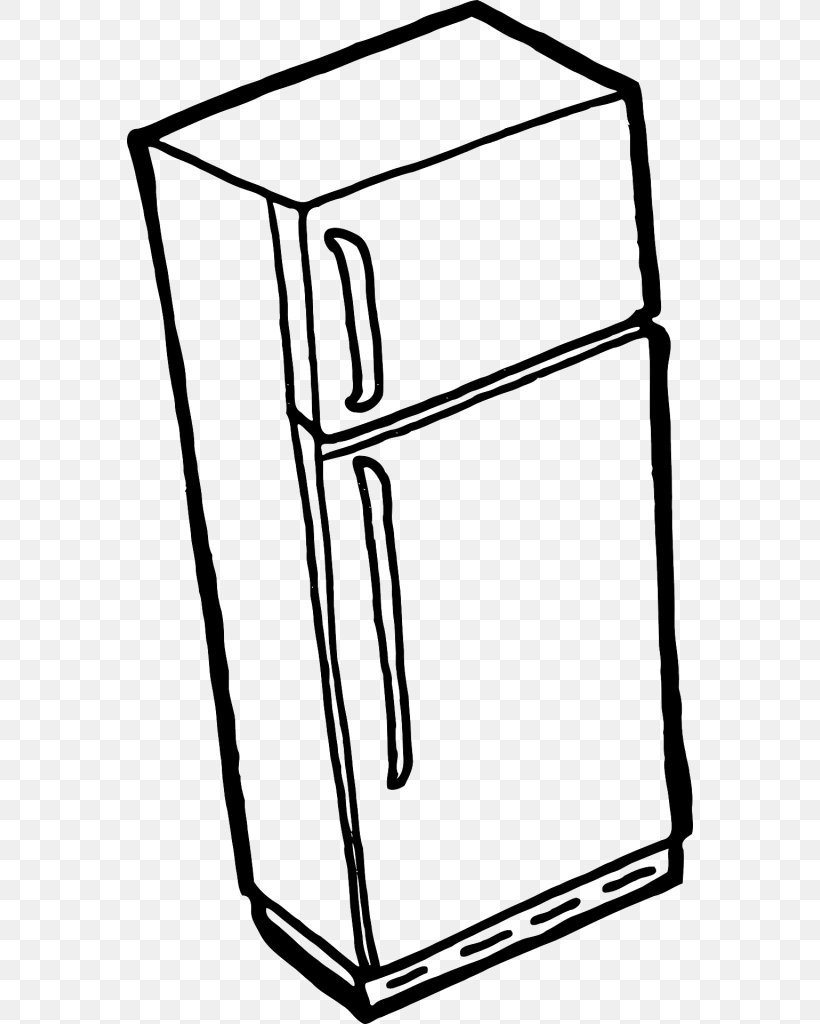 Refrigerator Home Appliance Clip Art, PNG, 566x1024px, Refrigerator, Area, Black, Black And White, Freezers Download Free
