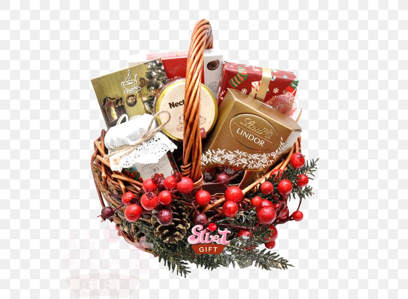 Food Gift Baskets Hamper Christmas Ornament, PNG, 598x600px, Food Gift Baskets, Basket, Christmas, Christmas Ornament, Gift Download Free