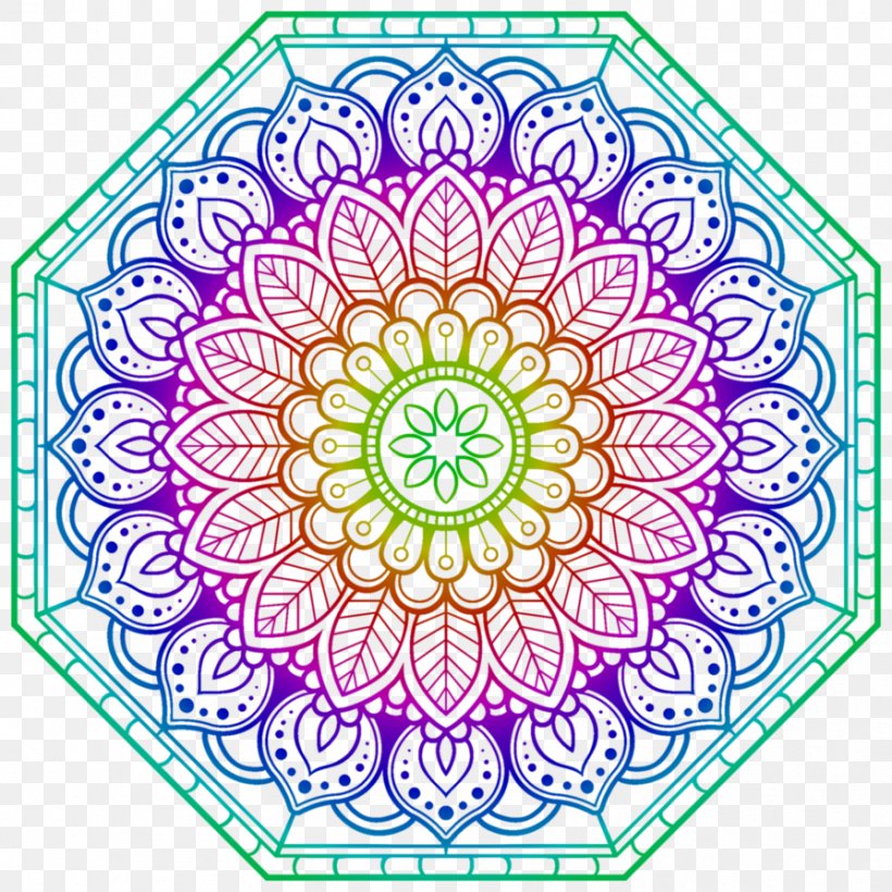 Mandala Rainbow Visual Arts Circle, PNG, 894x894px, Mandala, Area, Art, Color, Flower Download Free