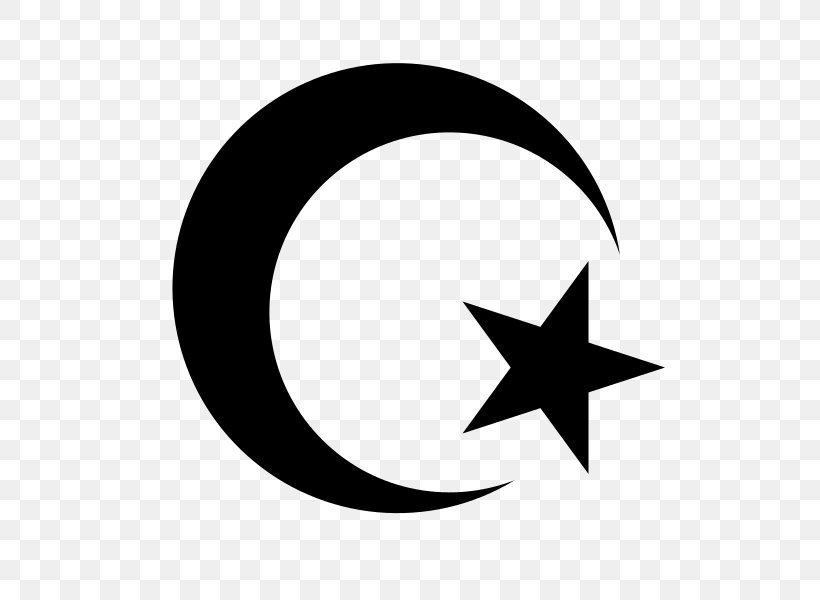 Star And Crescent Symbols Of Islam Star Polygons In Art And Culture, PNG, 600x600px, Star And Crescent, Belief, Black And White, Crescent, Culture Download Free