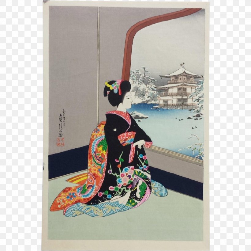 Kinkaku-ji Painting Shin-hanga Geisha Ukiyo-e, PNG, 1427x1427px, Kinkakuji, Art, Costume Design, Fine Art, Geisha Download Free