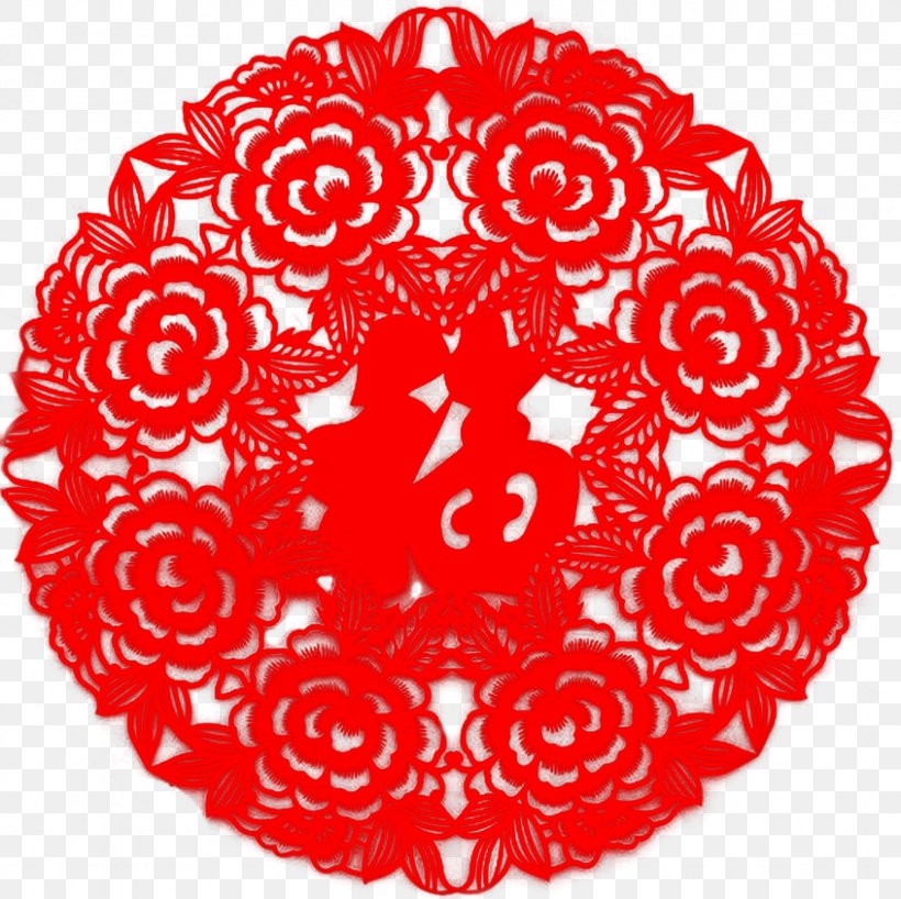 Papercutting Fu Chinese New Year, PNG, 846x844px, Paper, Chinese New Year, Chinese Paper Cutting, Chinese Zodiac, Cut Flowers Download Free