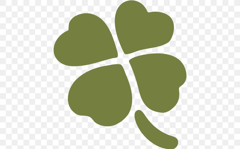 Emoji Four-leaf Clover Luck Text Messaging, PNG, 512x512px, Emoji, Clover, Fourleaf Clover, Green, Leaf Download Free