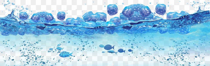 Seawater Seabed Ice, PNG, 2000x633px, Seawater, Aqua, Blue, Designer, Fish Download Free