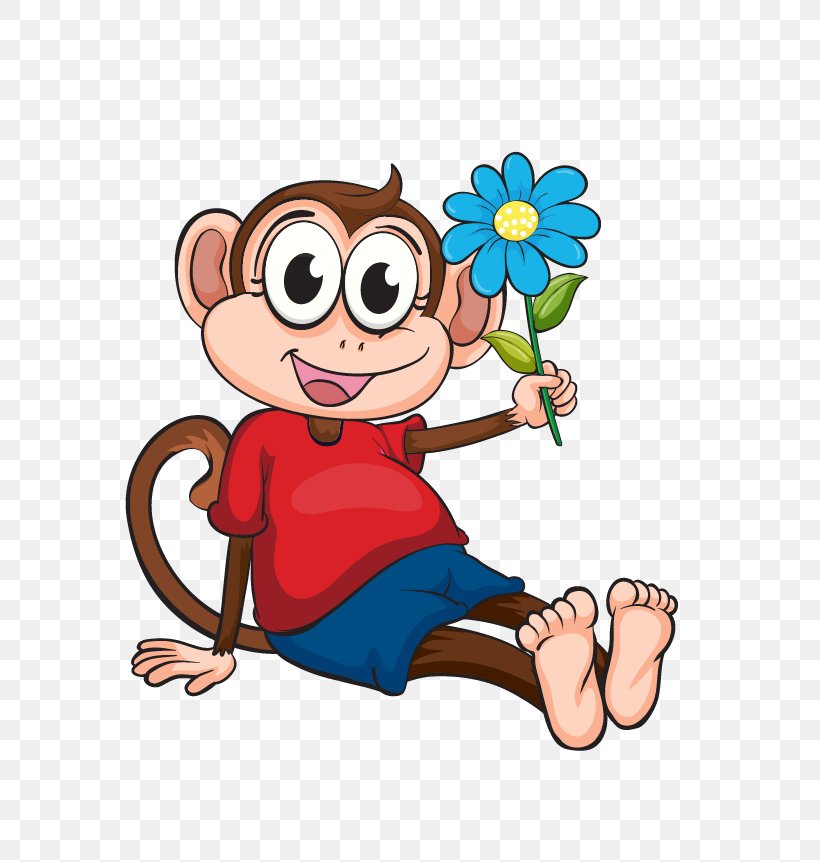 Chimpanzee Monkey Cartoon Clip Art, PNG, 765x862px, Watercolor, Cartoon, Flower, Frame, Heart Download Free